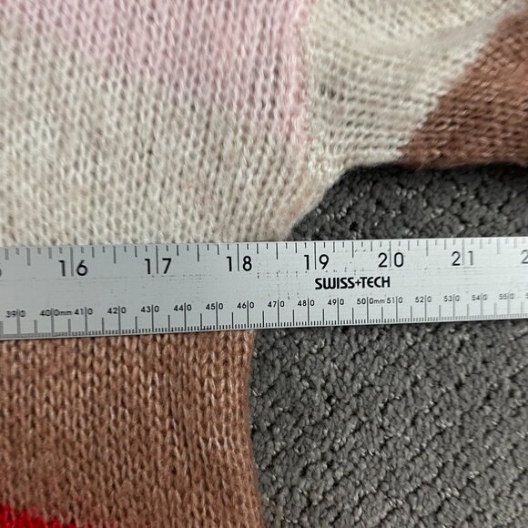 Fat Face Alpaca Wool Blend Sweater Women's Size 4 Stripe Red Pink Brown White - Picture 9 of 12